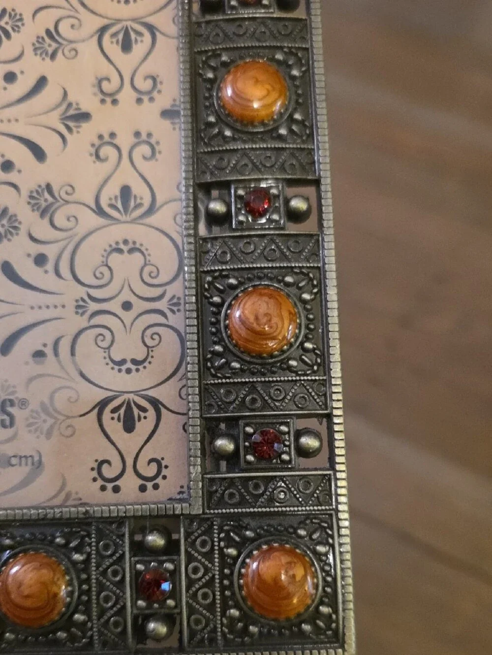 Pier 1 Gold and Amber Ornate Decorative Picture Frames- Set Of 2